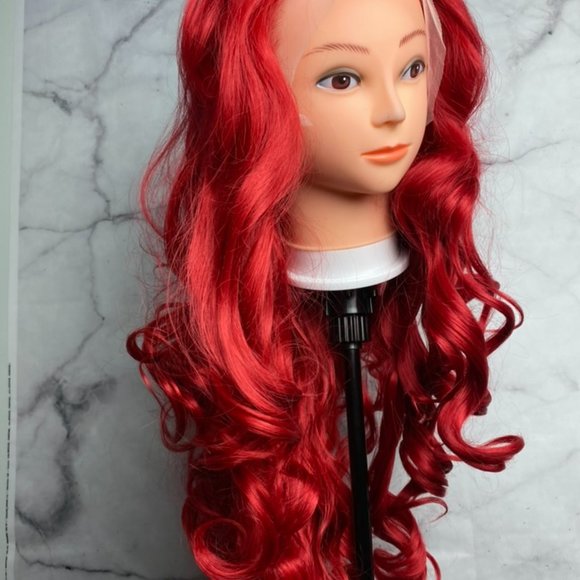 Curly Red Lace Front Wig - Picture 2 of 8